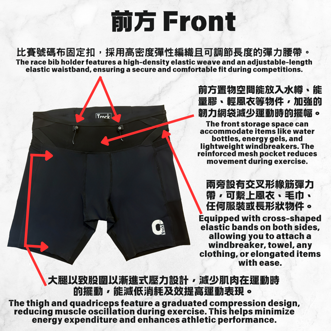 TrackRun 多功能專業競賽緊身短褲 TRACKRUN MULTI-FUNCTIONAL PROFESSIONAL COMPETITION COMPRESSION SHORTS