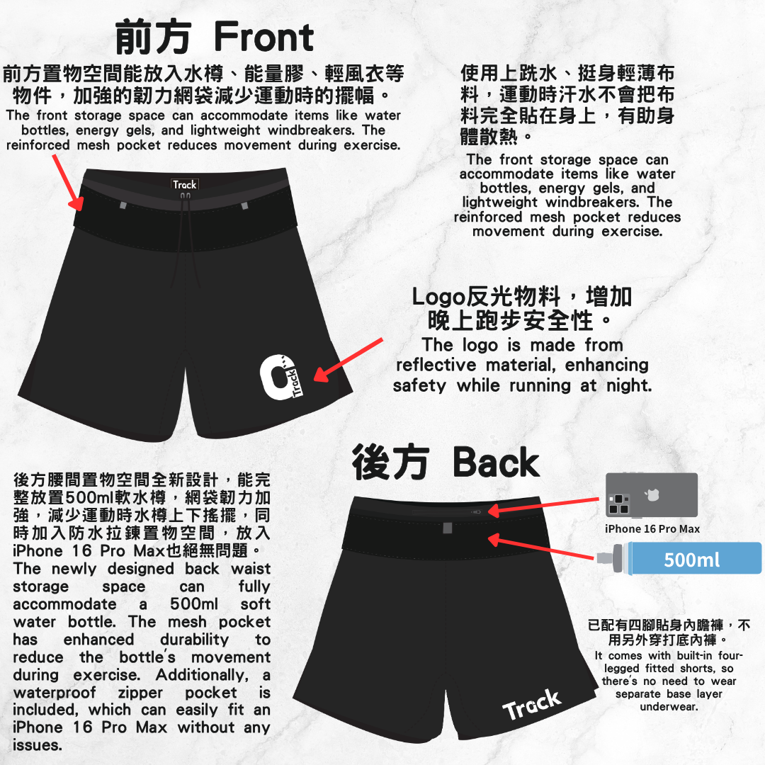 Track Multi-functional Running Shorts Track 多功能跑步短褲
