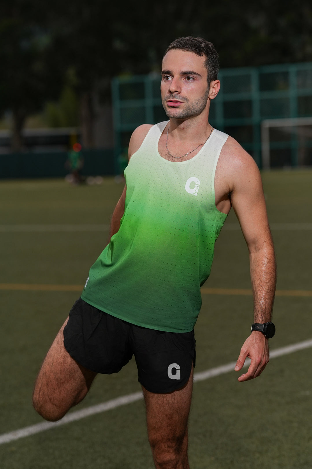 トップス Gradient Stripe Vest / Green Men's Aero Sprint Race Vest - Green Gradient – Track Running